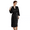 Black, variant on LYMAYTER Women Fashion Bathrobe Long Sleeve Silk Robe for S-2XL Soft Bridesmaid Wedding Party Robes