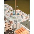 thumbnail image 2 of Outdoor Tablecloth with Umbrella Hole for Patio/Picnic/Party/Camping, Watercolor Botanical Waterproof Table Cloth Square Cover Washable, Spring Floral Leaves Retro Country Beige (60"x 60"), 2 of 9