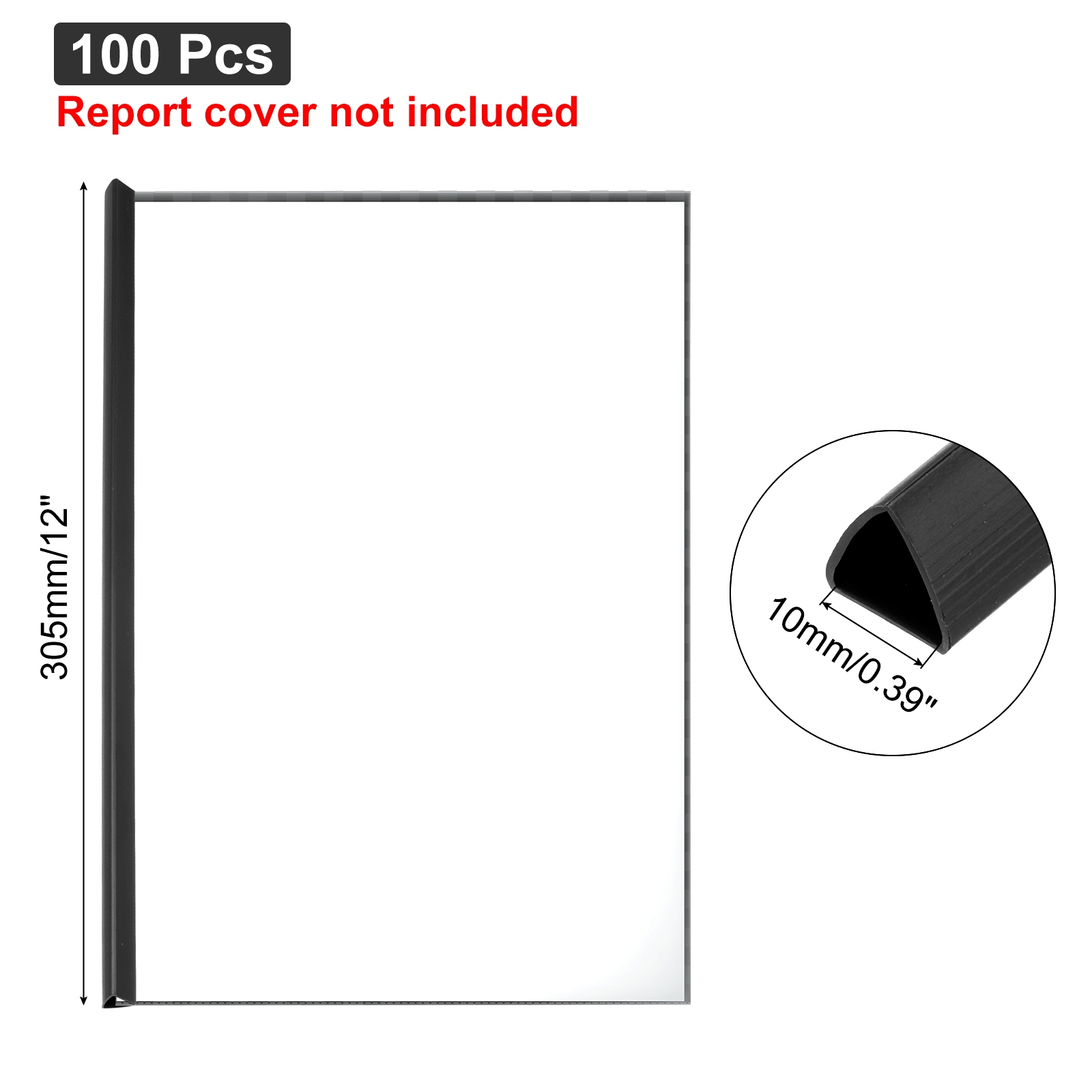Unique Bargains Plastic Binding Bars for Report Covers and Presentations Black