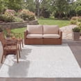 thumbnail image 3 of SAFAVIEH Courtyard Finola Geometric Indoor/Outdoor Area Rug, Ivory/Dark Grey, 4' x 5'7", 3 of 12