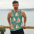 thumbnail image 6 of Fotbe Yachts And Buoys Pattern Men's Quick Dry Workout Tank Top Gym Muscle Tee Fitness Bodybuilding Sleeveless T Shirt Breathable Workout Shirt-4X-Large, 6 of 9