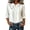 #0187-White, variant on Womens 3/4 Sleeve Linen Blend Blouse Mandarin Collar Asymmetric Button Casual Loose Fit Top