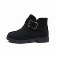 thumbnail image 7 of Girls Winter Ankle Boots, Solid Color Warm Lined Soft Sole Fashion Versatile Outdoor Daily Casual Footwear Black 13.5, 7 of 7