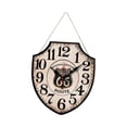 thumbnail image 2 of Reloj de pared vintage con números arábigos, regalo de inauguración de la casa, forma de escudo, reloj colgante, reloj de madera para decoración de, 2 of 8