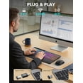 thumbnail image 5 of Wireless Keyboard and Mouse Combo, Rechargeable 4000mAh, RGB Backlit, Full Size Keyboard with Wrist Rest & Phone Holder, Quiet 2.4GHz Wireless, USB-A/C for Windows – Black, 5 of 9