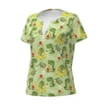 thumbnail image 3 of Wukai Cute Dinosaurs Cartoon Casual V-Neck Graphic Tees for Women: Lightweight and Breathable Summer Tops with Stylish Design-Small, 3 of 8