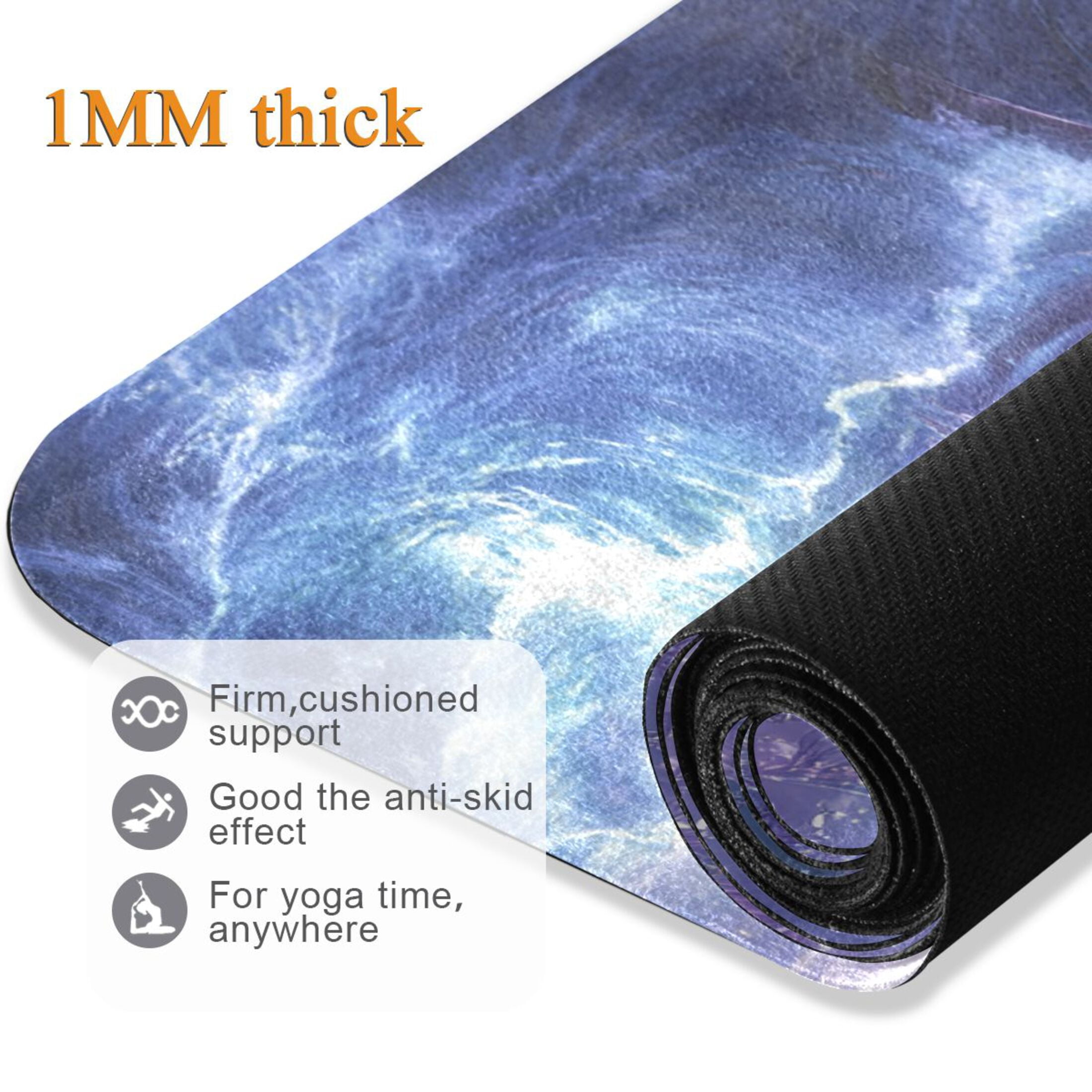 BZSMCE Yoga Mat Women Purple Crystal Ship Fitness Mat
