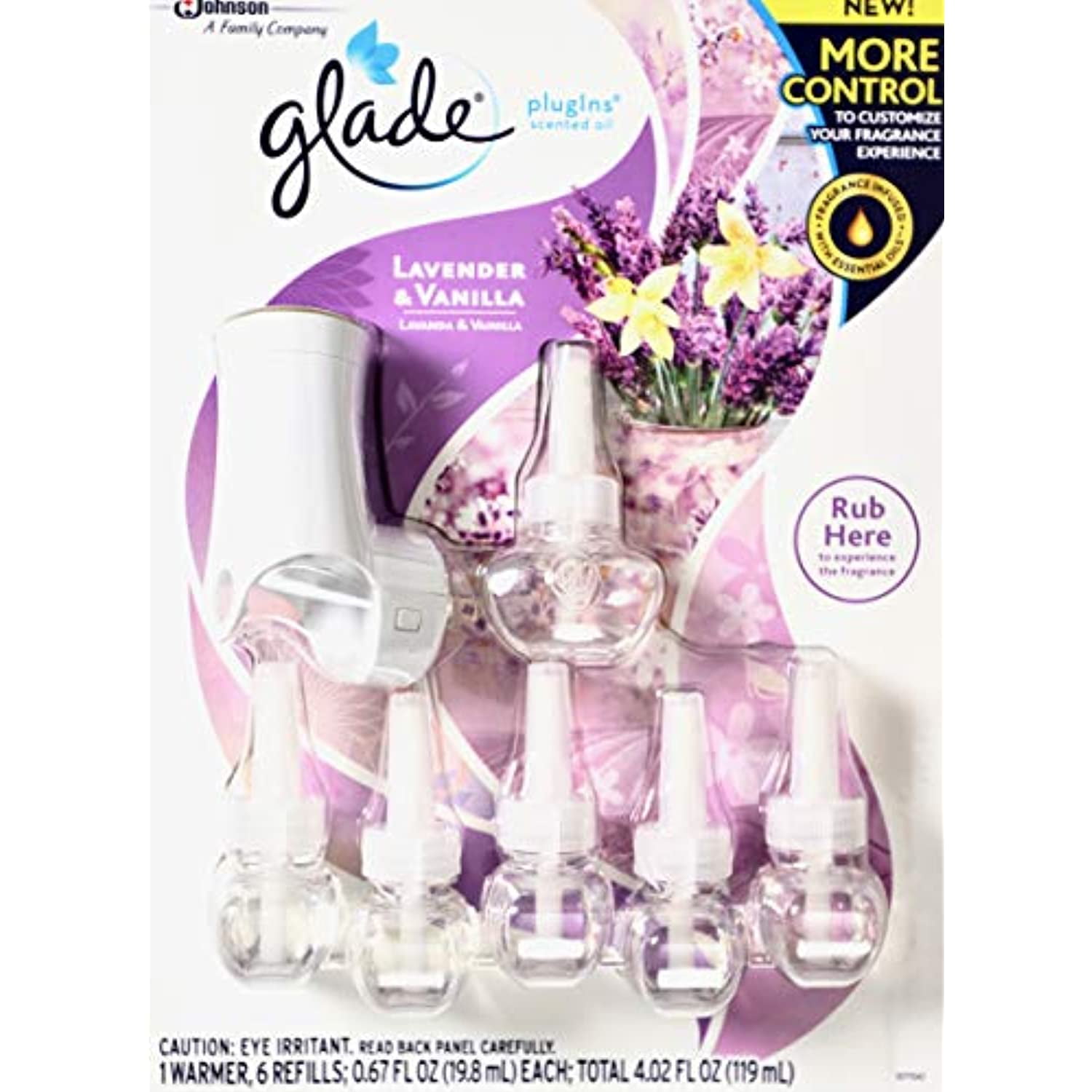 Glade PlugIns Warmer And 6 Refills Lavendar And Vanilla