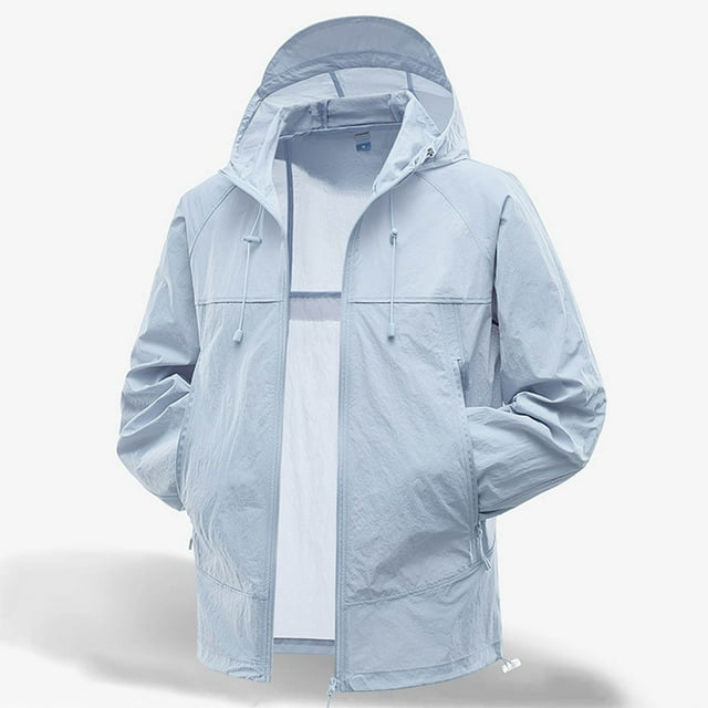 pstuiky camisetas de manga larga para hombre, Blusa informal de color liso con capucha y manga larga raglán para hombre, resistente al sol, con cordón ajustable salir tops xxl