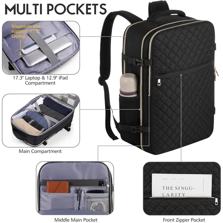 MOMUVO Travel Backpack Women Flight Approved Carry On 