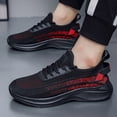 thumbnail image 7 of Men's Lace‑Up Knit Mesh Athletic Running Sneakers, Speckled Pattern Upper Footwear with Curved Thick Midsole for Daily Jogging and Casual Sports Activities, 7 of 7
