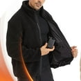 thumbnail image 5 of Miluxas Men's Heated Fleece Jacket 4 Heat Zones Relaxed Fit Pack Included, with Hand Warmer Pocket for Outdoor Black, 5 of 8