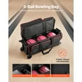 thumbnail image 2 of VEVOR Sac de Quilles à 3 Balles avec Roues Sac de Quilles à Double Rouleau avec Compartiment à Chaussures, 2 of 9