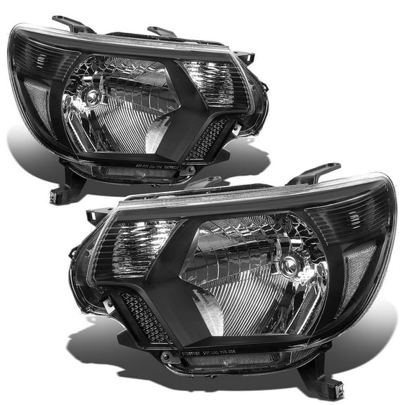 DNA Motoring For 12-15 Toyota Tacoma OE Style Black Clear Corner Headlight Lamps Pair Replacement