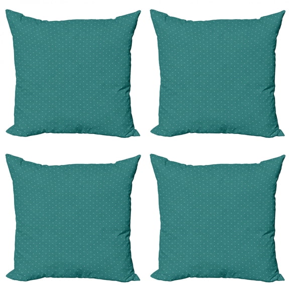 Ambesonne Geometric Throw Pillow Cover 4 Pack, Interlaced Ornament, 20", Night Blue Sea Green