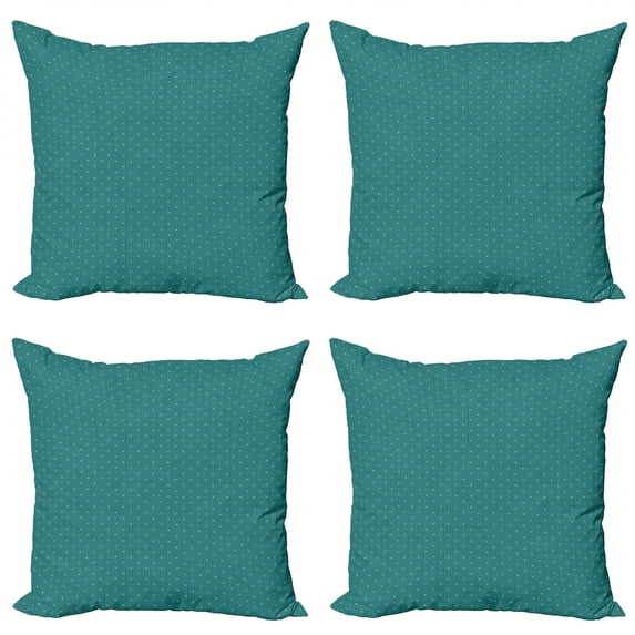 Ambesonne Geometric Throw Pillow Cover 4 Pack, Interlaced Ornament, 20", Night Blue Sea Green