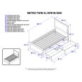 thumbnail image 6 of Metro Twin XL Platform Bed with Matching Foot Board with 2 Urban Bed Drawers, Multiple Colors, 6 of 6