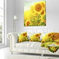thumbnail image 3 of Designart Bright Sunflowers Blooming on Field - Animal Throw Pillow - 18x18, 3 of 5