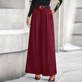 thumbnail image 6 of Dwellite Womens Wide Leg Trousers 2026 Elastic High Waisted Dress Pants Pleated Slacks Flowy Business Work Palazzo Pants Wine M, 6 of 7