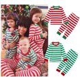 thumbnail image 1 of Mepaouo Little Boys Girls Christmas Pajamas Toddler Sleepwear Clothes Set Long Sleeve 2Pcs Pjs Green 3-4 Years, 1 of 5