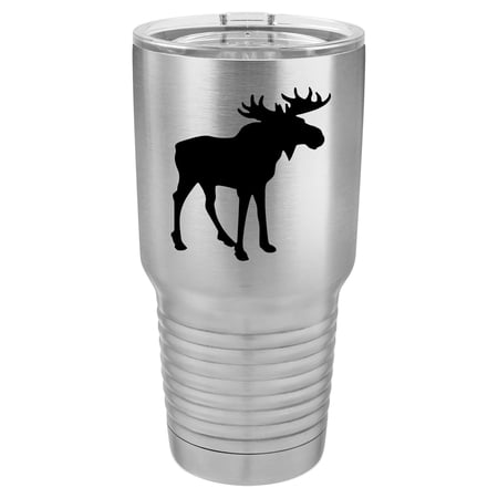 Tumbler Stainless Steel Vacuum Insulated Travel Mug Moose (Stainless Steel 30 oz)