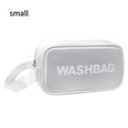 thumbnail image 1 of fastboy Cosmetic Bag Waterproof Makeup Pouch Travel Frosted Toiletry Wash Case Organizer, White, S, 1 of 8