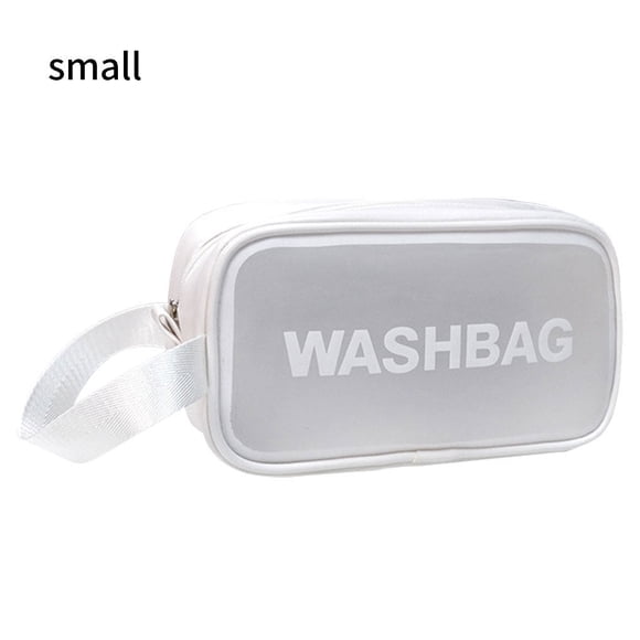 Wosthever Bolsa de almacenamiento de viaje para mujer de PU, organizador de artículos de aseo, bolsa de cosméticos de PVC impermeable, bolsa de Almacenamiento y organización del hogar Blanco S