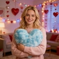 thumbnail image 5 of Valentine's Day Decorations Tie-Dye Heart Plush Pillow - Soft Decorative Cushion, My Bloody Valentine, Cozy Throw Pillow for Sofa, Bed & Bedroom, Durable Fluffy Home Decor, 11.81*15.74in, Sky Blue, 5 of 6