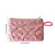 thumbnail image 3 of Cute Quilted Heart Makeup Bag Lightweights Small Cosmetic Pouch Portable Coin Purse Earphone Organizer For Girls Students, 3 of 6