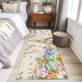 thumbnail image 4 of 2'x6' Rug Runners for Hallways Kitchen, Retro Easter Bunny Non Slip Entryway Beside Floor Carpet Runner, Spring Easter Eggs Floral Botanical Laundry Room Bedroom Throw Rugs Mat for Family Pet, 4 of 8
