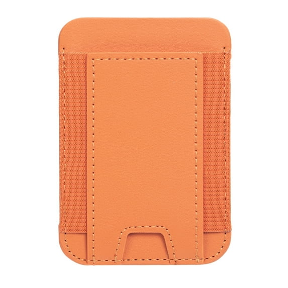 Frusde Magnetic Card Wallet Holder Compatible with MagSafe, Mag-Safe Leather Wallet Compatible with iPhone 14/13/12 Series-Orange