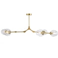 thumbnail image 3 of Bella Depot 5-Light Sputnik Modern Linear Chandelier with Clear Glass Shade and Gold Rods, 3 of 11