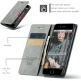 thumbnail image 2 of QLTYPRI Case for iPhone 16e, Vintage PU Leather Wallet Case Card Slot Kickstand Magnetic Closure Shockproof Flip Folio Cover for iPhone 16e - Grey, 2 of 14