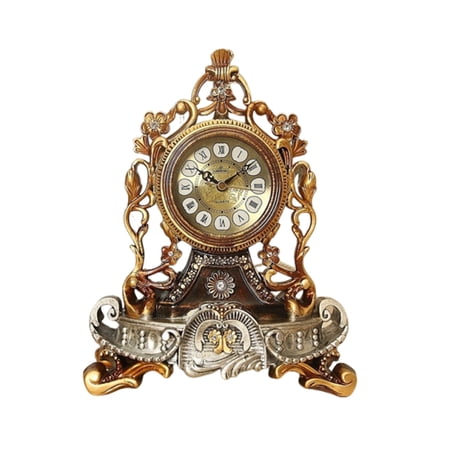 Mantel Clock, Elegant Frame, Battery Operated Table Clock, Desk Pendulum with Moving Gears, Convertible into a Wall Clock