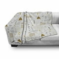 thumbnail image 3 of Indie Soft Flannel Fleece Throw Blanket, Memphis Fashion Elements Minimalist Geometric Abstract Vintage, Cozy Plush for Indoor and Outdoor Use, 70" x 90", Ginger Black White, by Ambesonne, 3 of 6