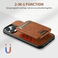 thumbnail image 2 of Dteck for iPhone 12 Pro Max Wallet Case MagSafe Compatible, Magnetic Detachable iPhone 12 Pro Max Case with Card Holder Wallet,PU Leather Slim Shockproof Phone Cover for iPhone 12 Pro Max,Khaki, 2 of 7