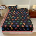 thumbnail image 2 of COEQINE 3 Piece Bed Sheets Set Soft Snug Fit Wrinkle Free Winter Bed Sheets Bottom Bedsheet & Pillowcases with Deep Pockets for Twin XL Size Bed, Colorful Paw Print Splash, 2 of 5