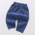 thumbnail image 2 of Huanglei Boys' Denim Style Pants For Summer Wear Breathable Full Cabric Long Trousers For Kids Casual Outdoor Everyday Bottoms ，School Uniform Denim Pants /Size 2-3 Years(Dark Blue), 2 of 4