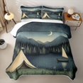 thumbnail image 2 of Erosebridal Lake Life Bed Spread Queen for Teens Boys Girls,Rustic Cottage Happy Camping Queen Coverlet Set, 2 of 7