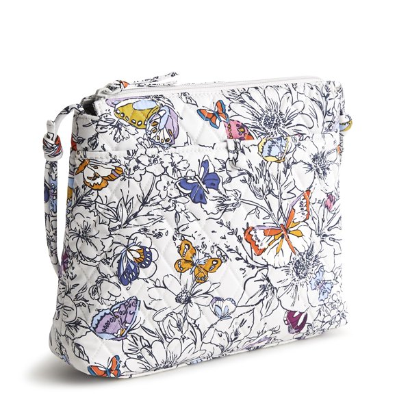 Vera Bradley Hipster Original en Coton de Qualité Supérieure à Porter en Bandoulière, Aile + Fleur
