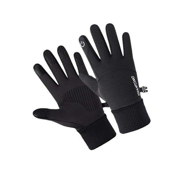 Winter Warm Gloves Waterproof Anti-slip Thermal Winter Cycling Gloves Touch Screen Glove Black L