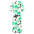 thumbnail image 4 of Nuoqisi Women Summer Floral Print Casual Short Sleeved V-neck Back Zipper Side Pocket Jumpsuit Pants, 4 of 5
