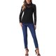 thumbnail image 2 of BLUSA DE ENCAGE SEMI TRANSPARENTE INSPIRE CHIC PARA MUJERES, DE MANGA LARGA, CUELLO REDONDO, ESTILO CASUAL VINTAGE, TALLA XS, NEGRO, 2 of 6