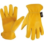 Kim Yuan Leather Work Gloves for Gardening/Cutting/Construction/Motorcycle M 1 Pair