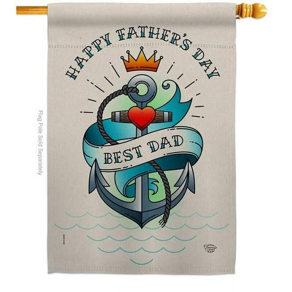Ornament Collection H192345-BO Best Dad Day Family Father 28 x 40 in. Double-Sided Decorative Vertical House Flags for Decoration Banner Garden Yard Gift