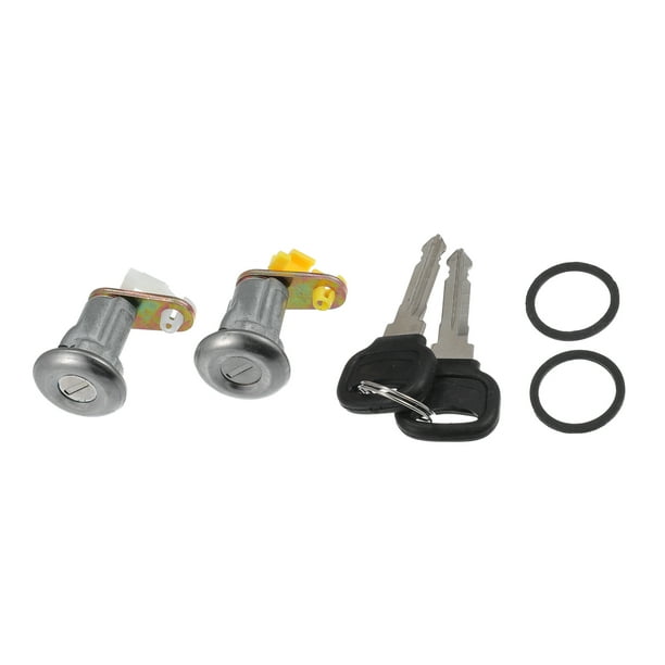 Cilindro de cerradura de puerta de repuesto para Mazda B2200, paquete de 4, tono plateado, negro