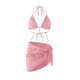 thumbnail image 1 of Conjunto de bikini para mujer con cadena, cuello halter, cordón ajustable, elegante braguita con cierre cruzado para clubes, actividades acuátic, 1 of 9