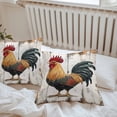 thumbnail image 5 of Retro Rooster Outdoor Pillow Covers Pack of 2 Watercolor Wooden Grain Waterproof Throw Pillow Covers Decorative Cushion Cases for Patio Garden Tent Balcony Couch 18x18 inch, 5 of 8