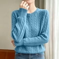 thumbnail image 6 of TGSLY Women's Button Down Sweaters Casual Soft Crew Neck Long Sleeve Cable Knit Cardigan Loose Dressy Solid Color Business Sweaters XL, 6 of 6