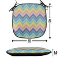 thumbnail image 4 of Abstract Chair Seating Cushion Set of 6, Chevron Layout in Colorful Pastel Tones Contemporary Horizontal Illustration, Seat Pads for Office with Anti-slip Backing, 16"x16", Multicolor, by Ambesonne, 4 of 7